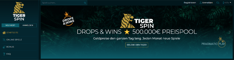 TigerSpin bonus bez depozytu